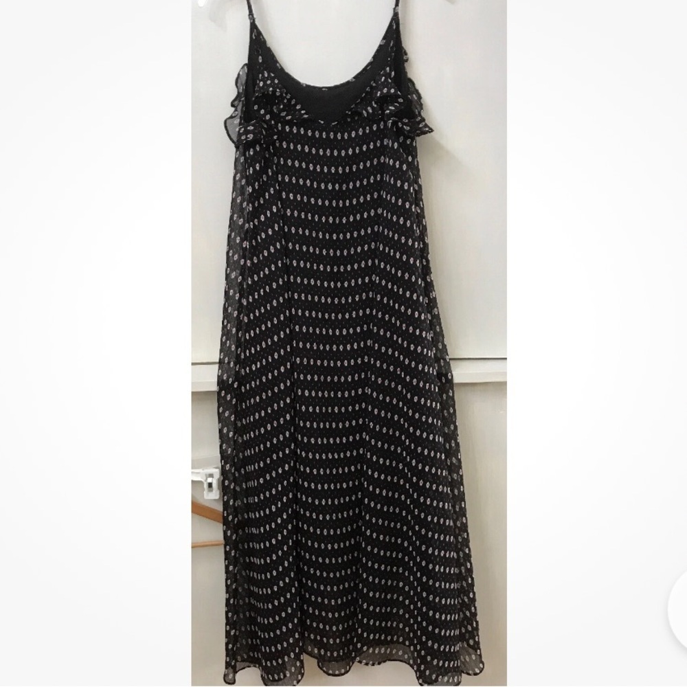 ❤️ WHO WHAT WEAR ruffle trim abstract floral Midi Dress Size XXL - Picture 8 of 9